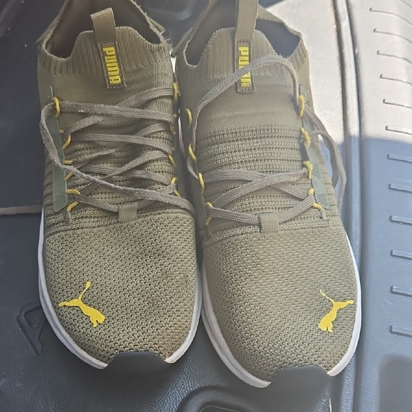 Puma Khaki and Yellow Athletic Shoes - Picture 2 of 7